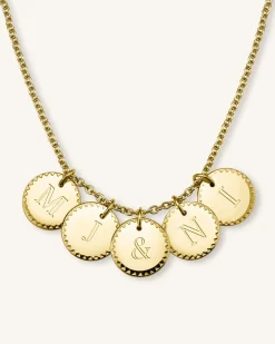 5 Coin Charm Necklace