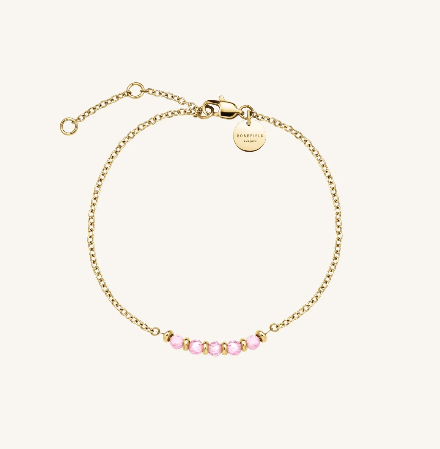 5 Stone Bracelet Pink