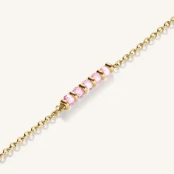 5 Stone Bracelet Pink