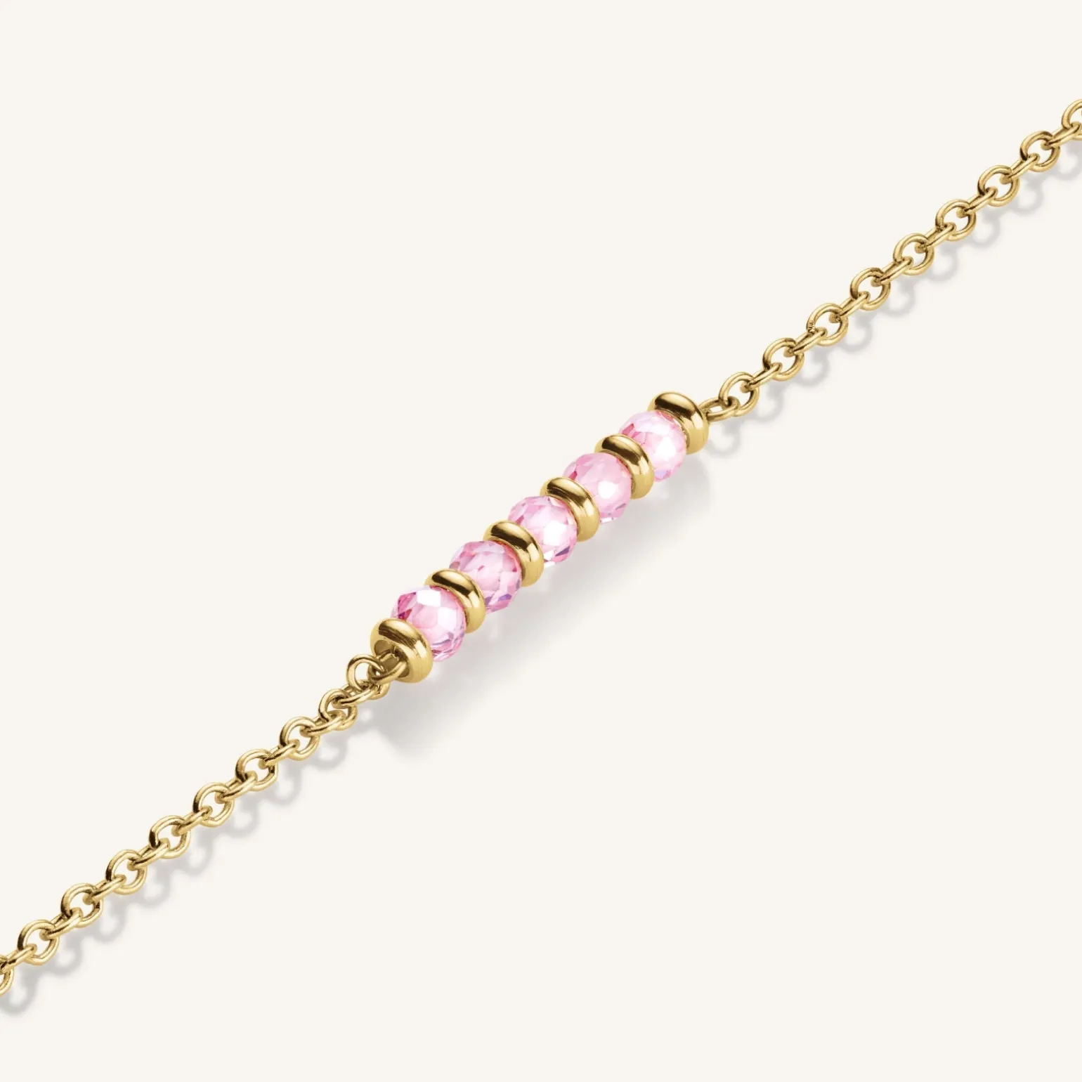 5 Stone Bracelet Pink