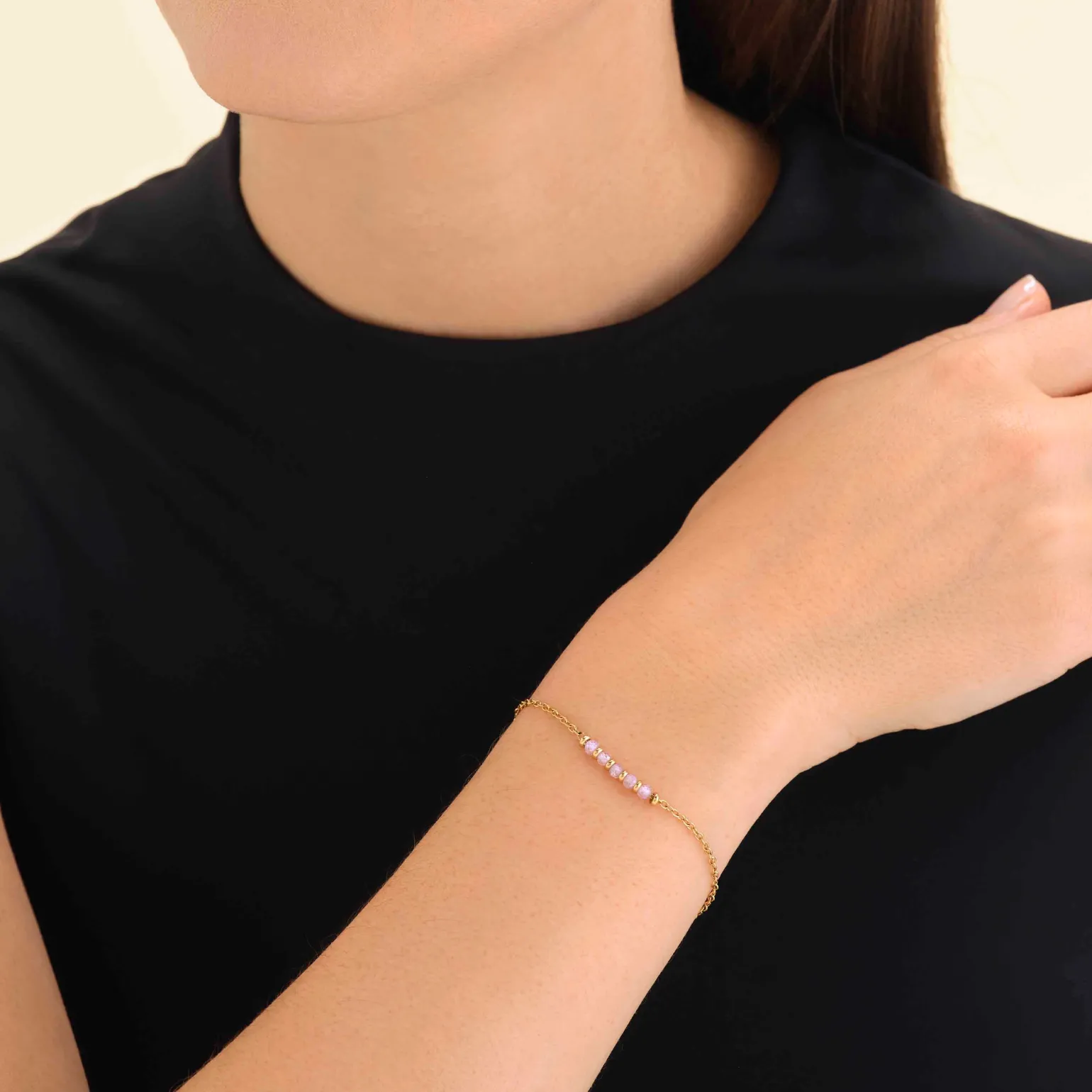 5 Stone Bracelet Pink