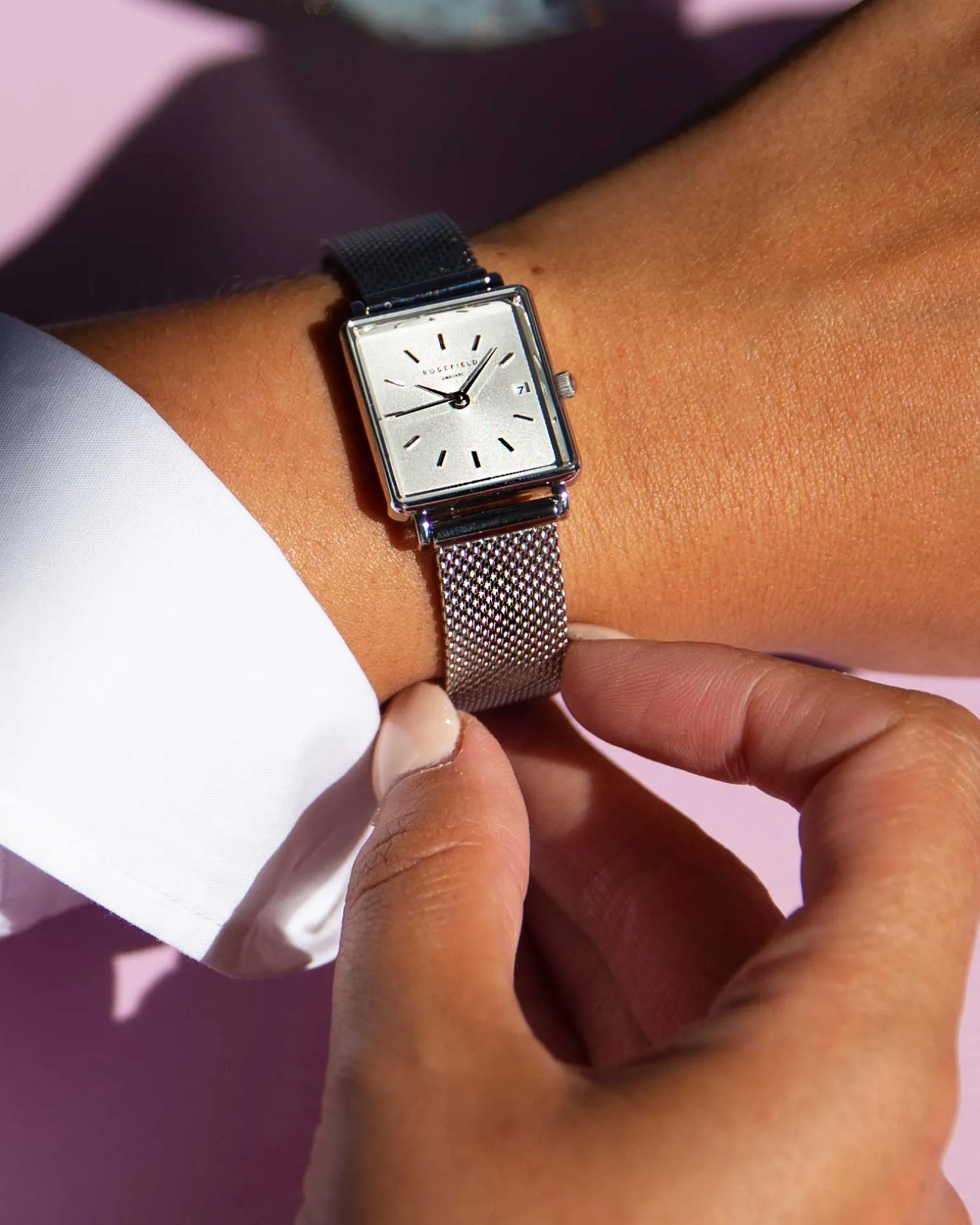 Boxy XS Silver Mesh