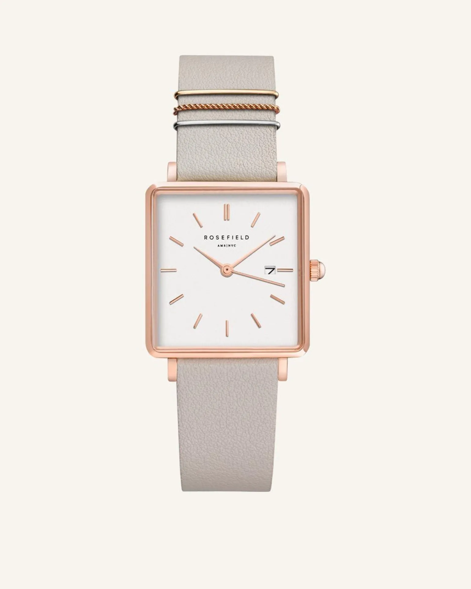 Cool Grey Rose gold Strap