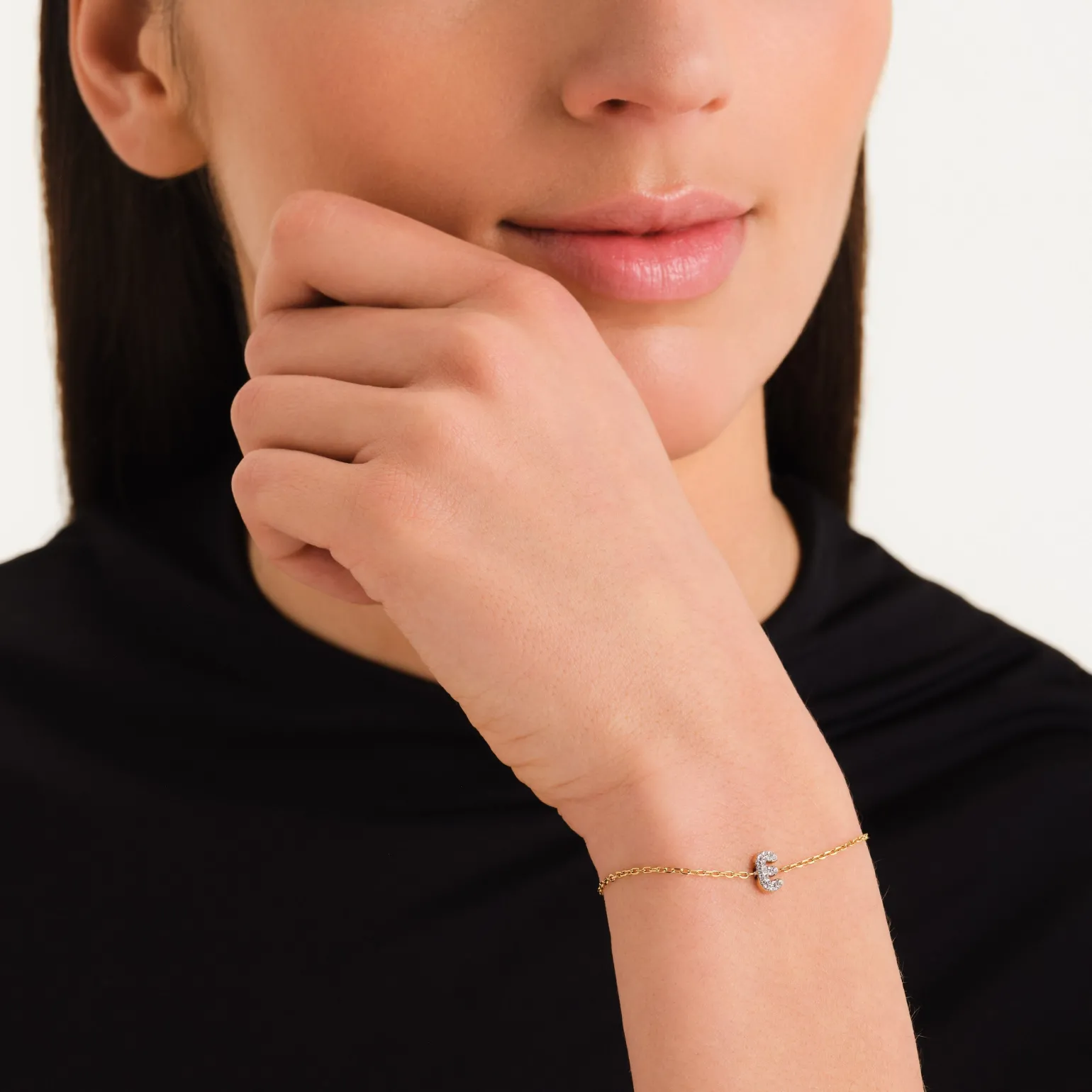 Crystal Letter E Bracelet