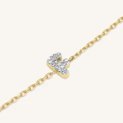 Crystal Letter F Bracelet