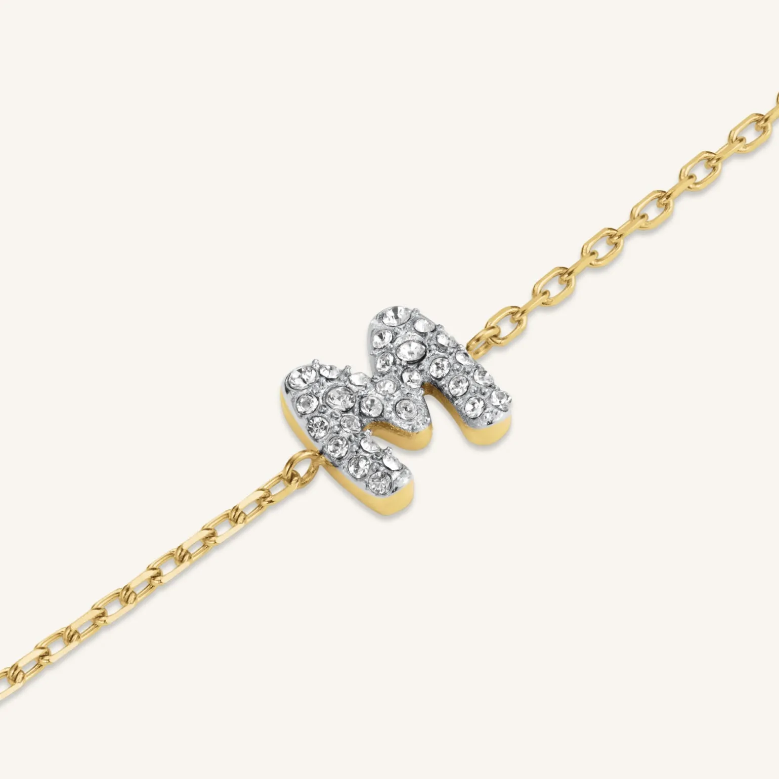 Crystal Letter M Bracelet