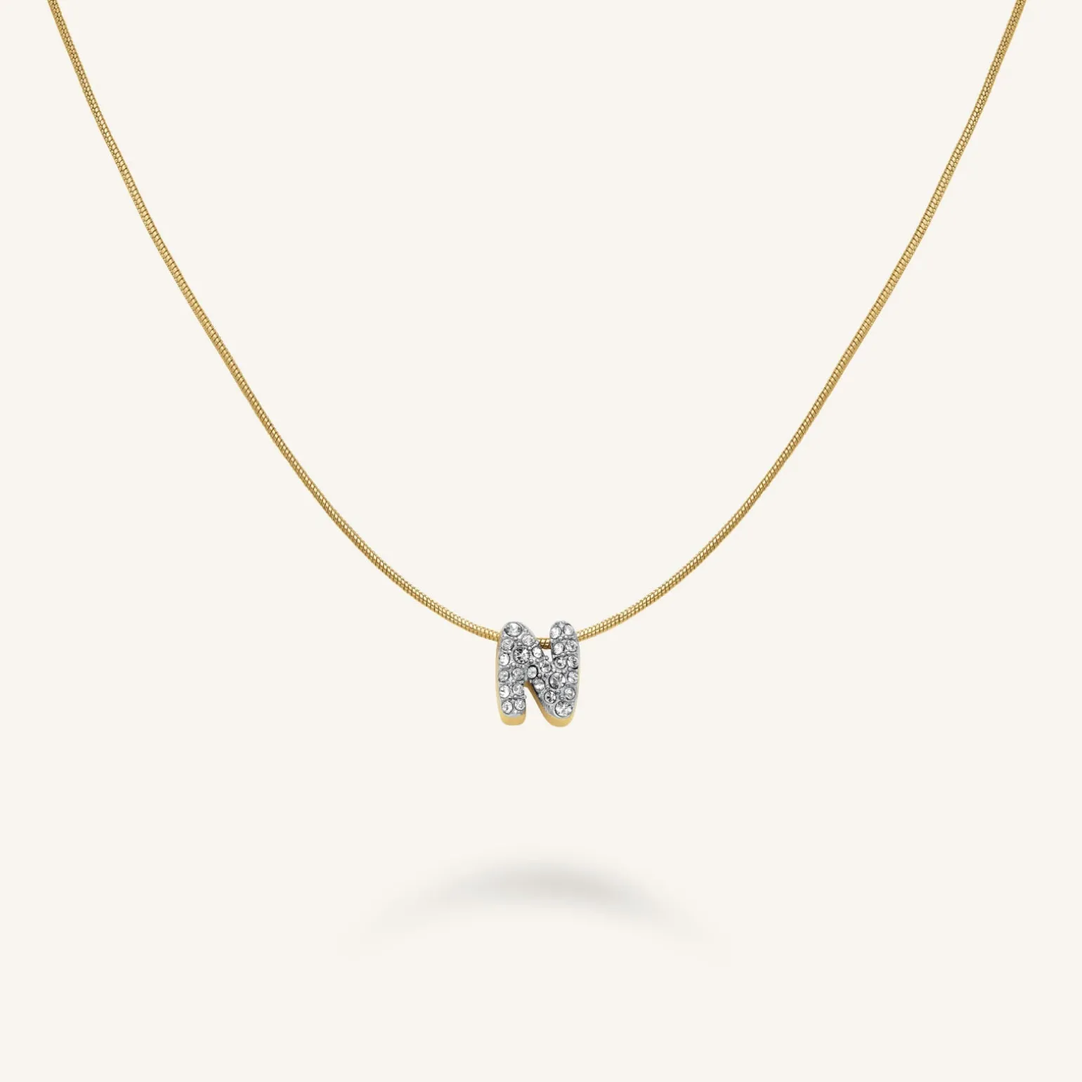 Crystal Letter N Necklace