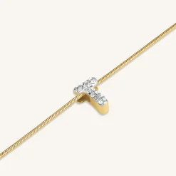 Crystal Letter T Necklace