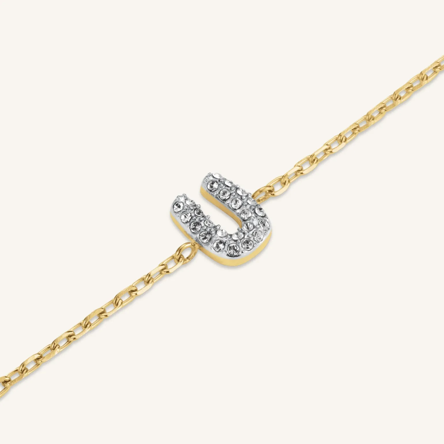 Crystal Letter U Bracelet