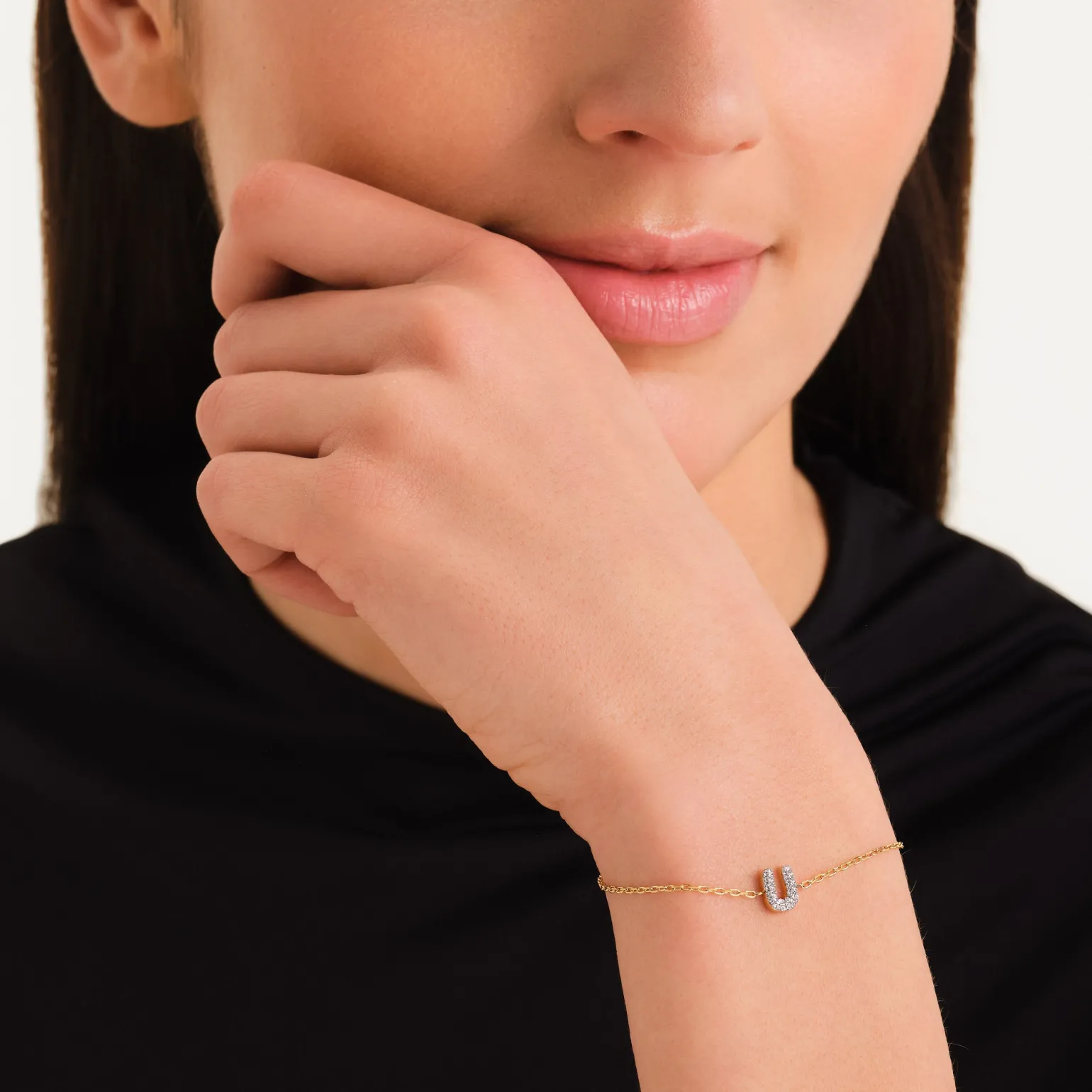 Crystal Letter U Bracelet