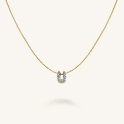 Crystal Letter U Necklace