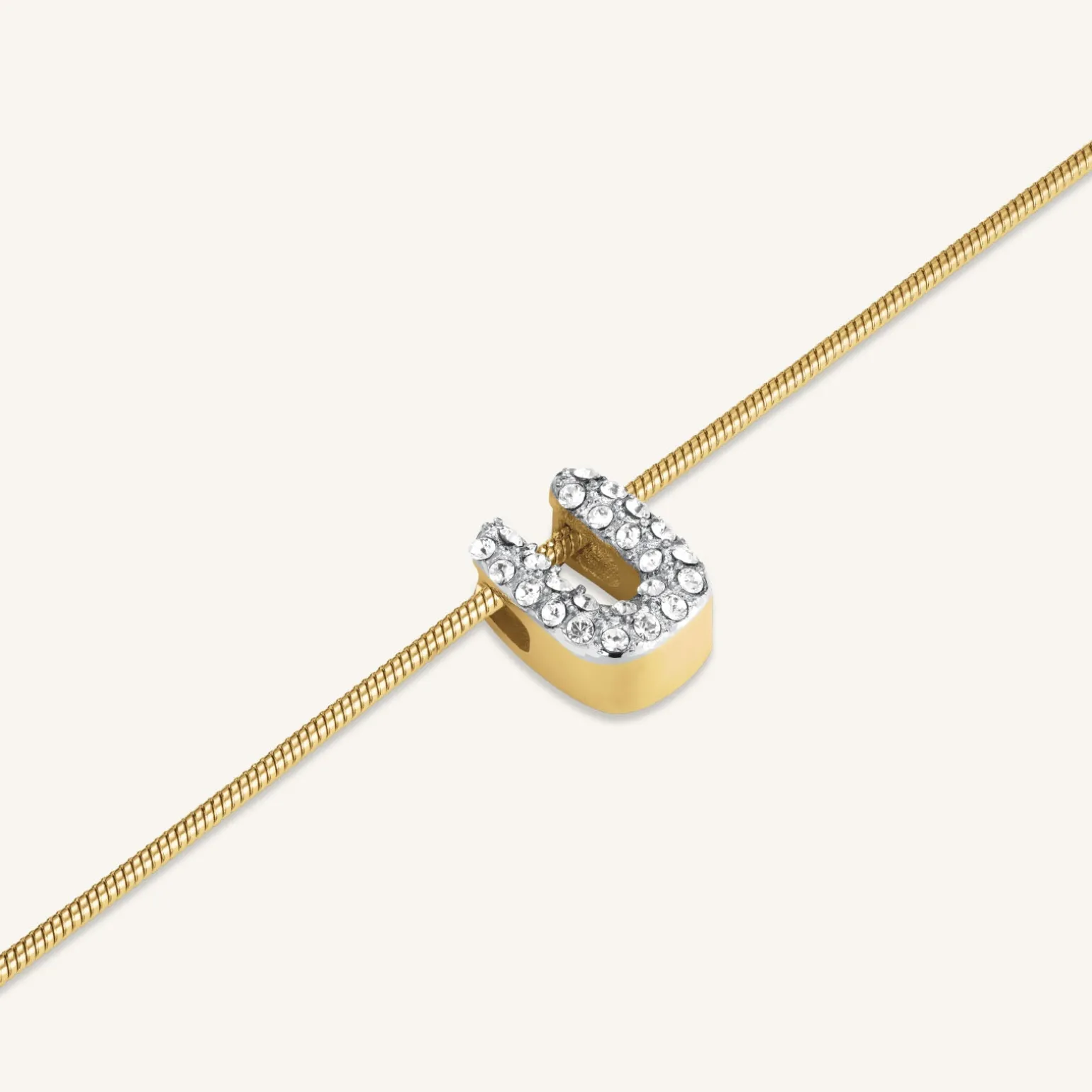 Crystal Letter U Necklace