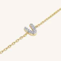 Crystal Letter V Bracelet