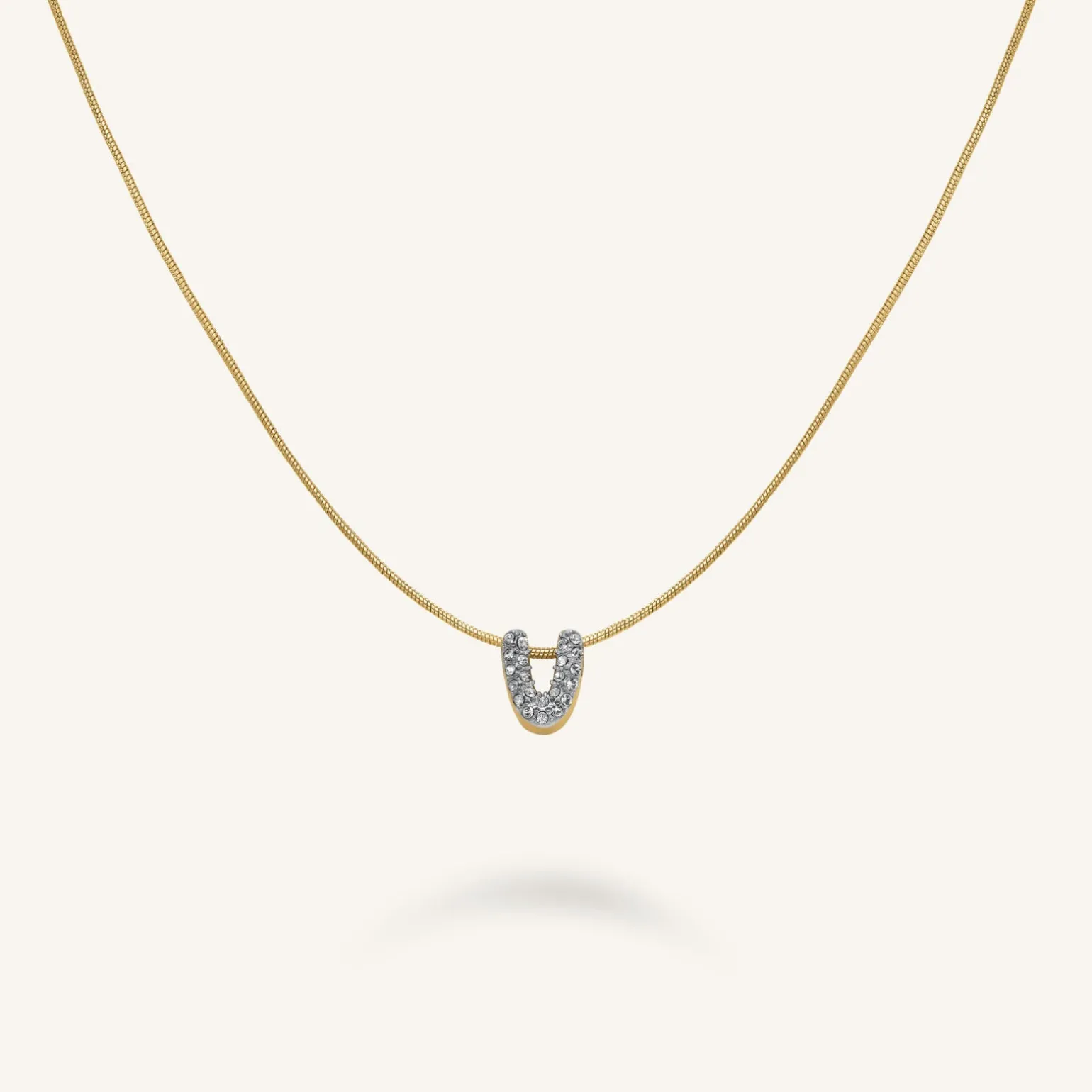 Crystal Letter V Necklace