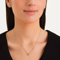 Crystal Letter V Necklace