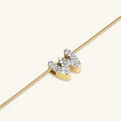Crystal Letter W Necklace