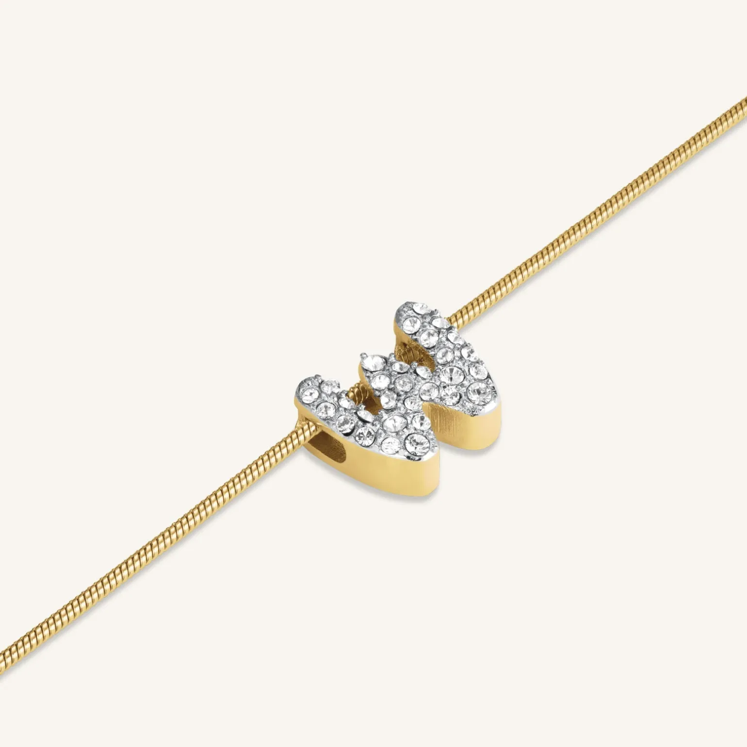 Crystal Letter W Necklace