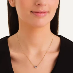 Crystal Letter W Necklace