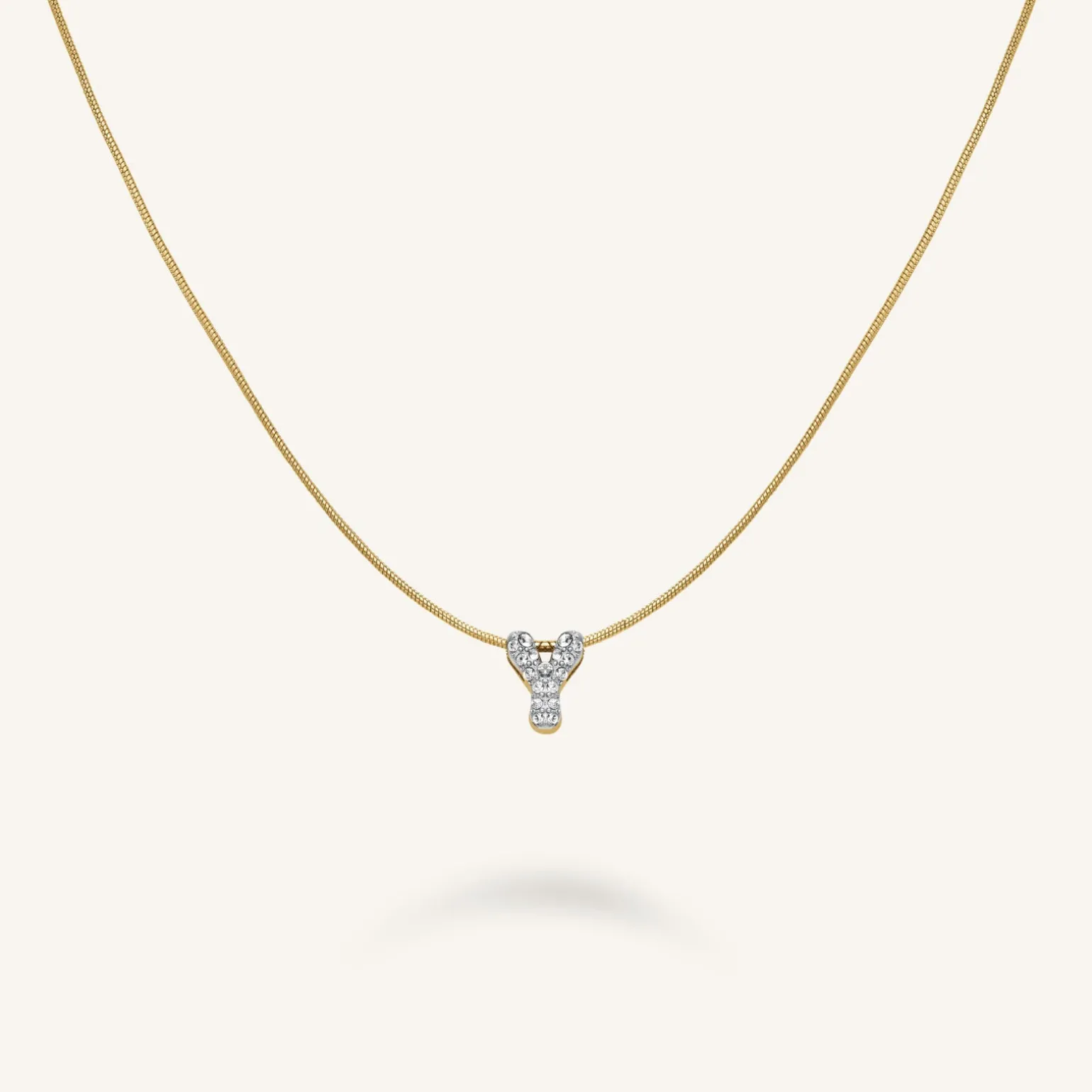Crystal Letter Y Necklace