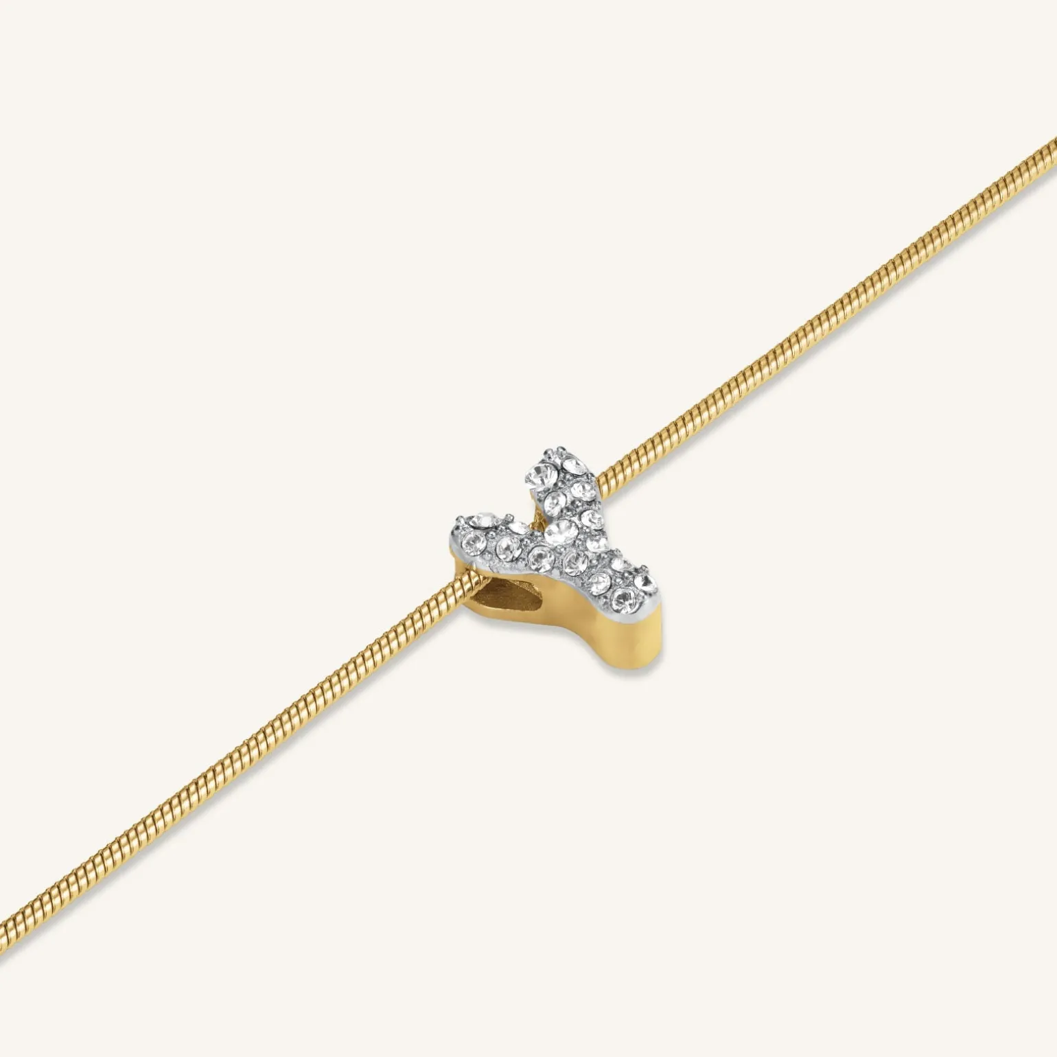 Crystal Letter Y Necklace