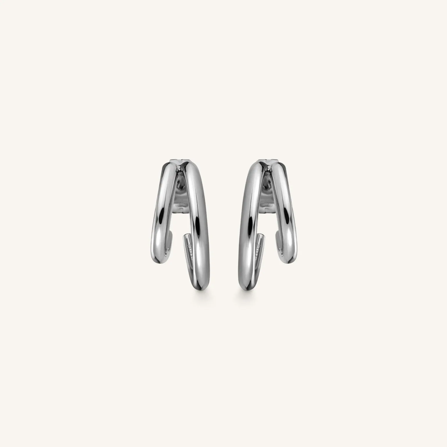 Double Hoop Silver
