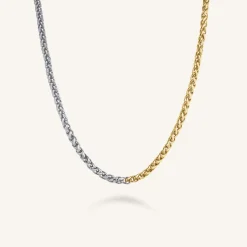 Duotone Herringbone Necklace