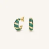 Emerald Croissant Hoops