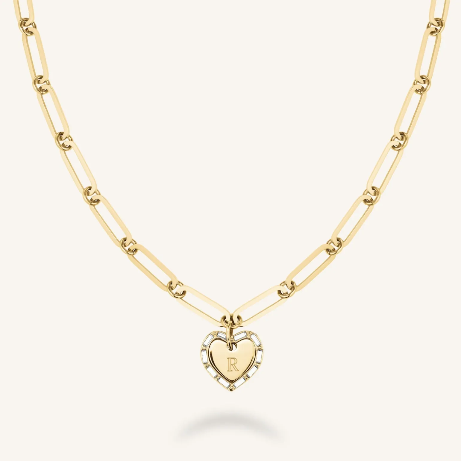 Heart Baguette Necklace