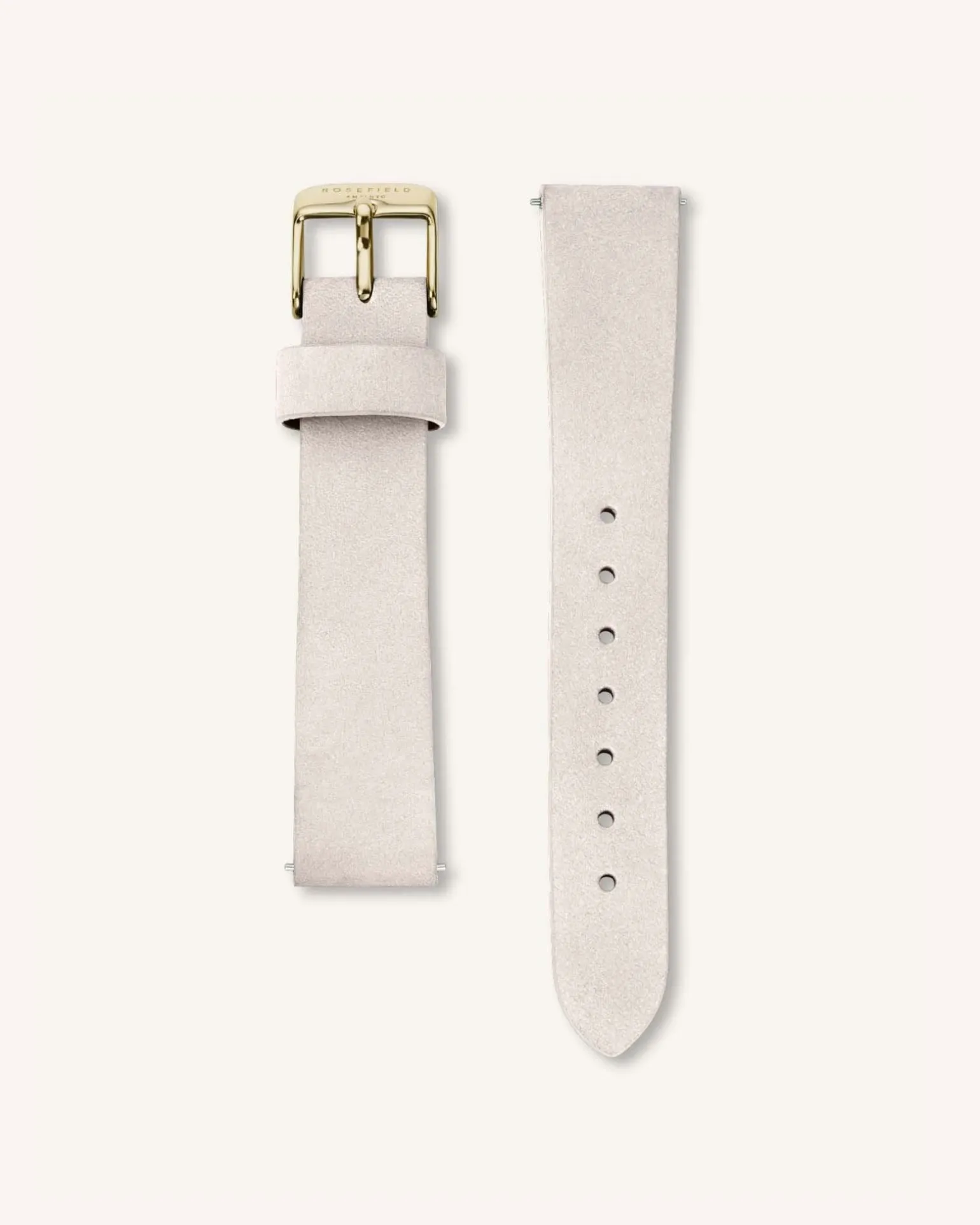 Light Grey Nubuck Gold Strap
