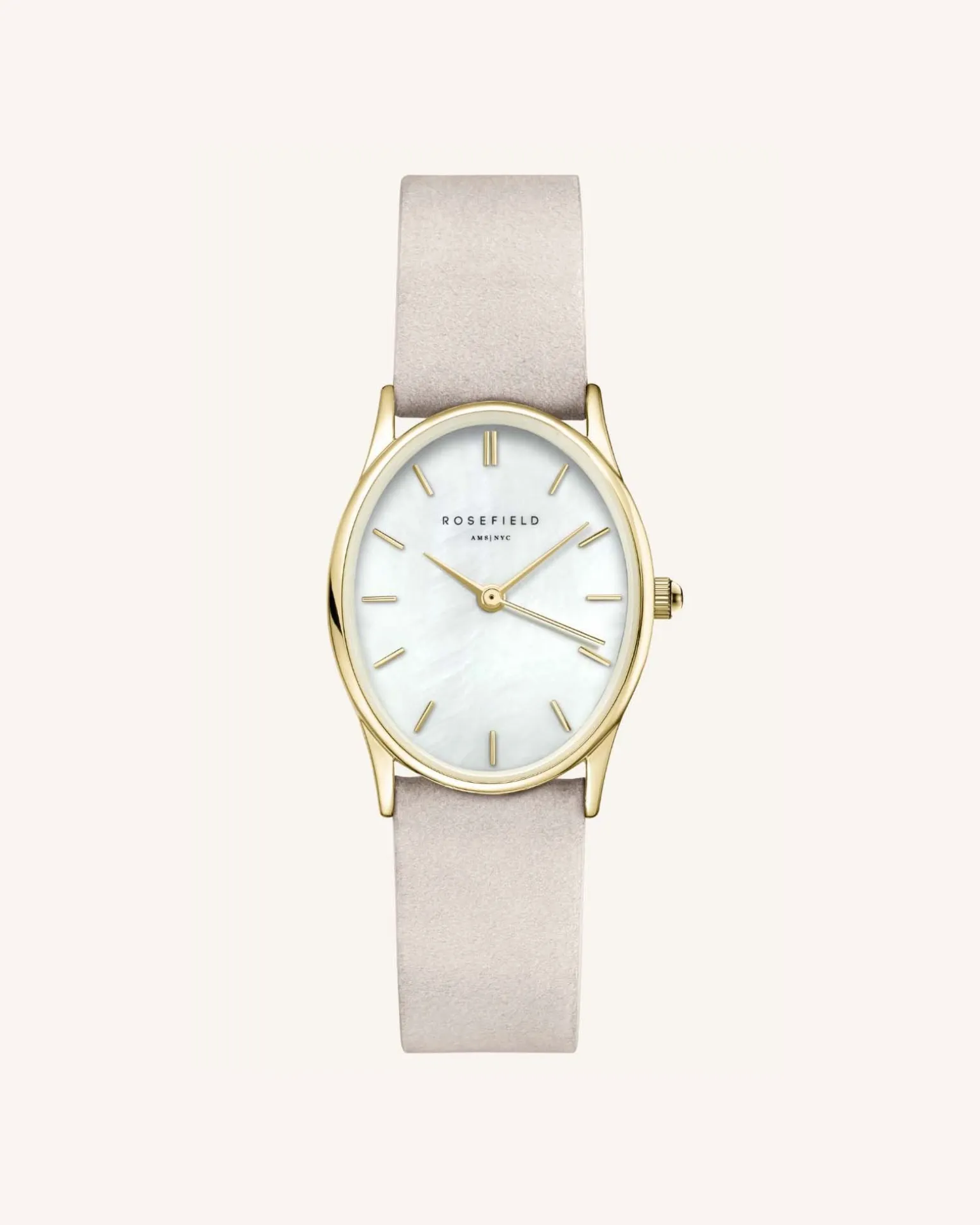 Light Grey Nubuck Gold Strap