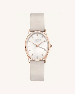 Light Grey Nubuck Rose Gold Strap