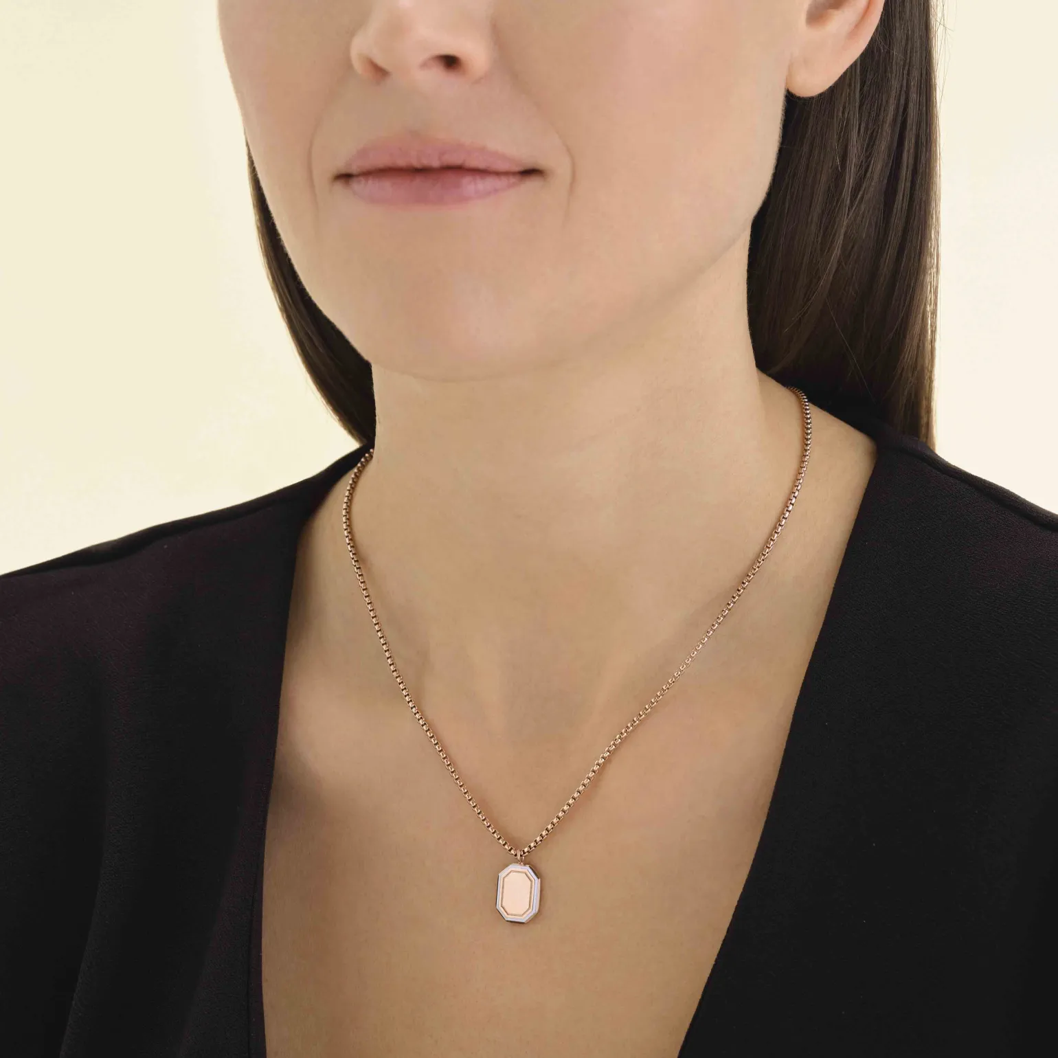 Octagon Enamel Necklace