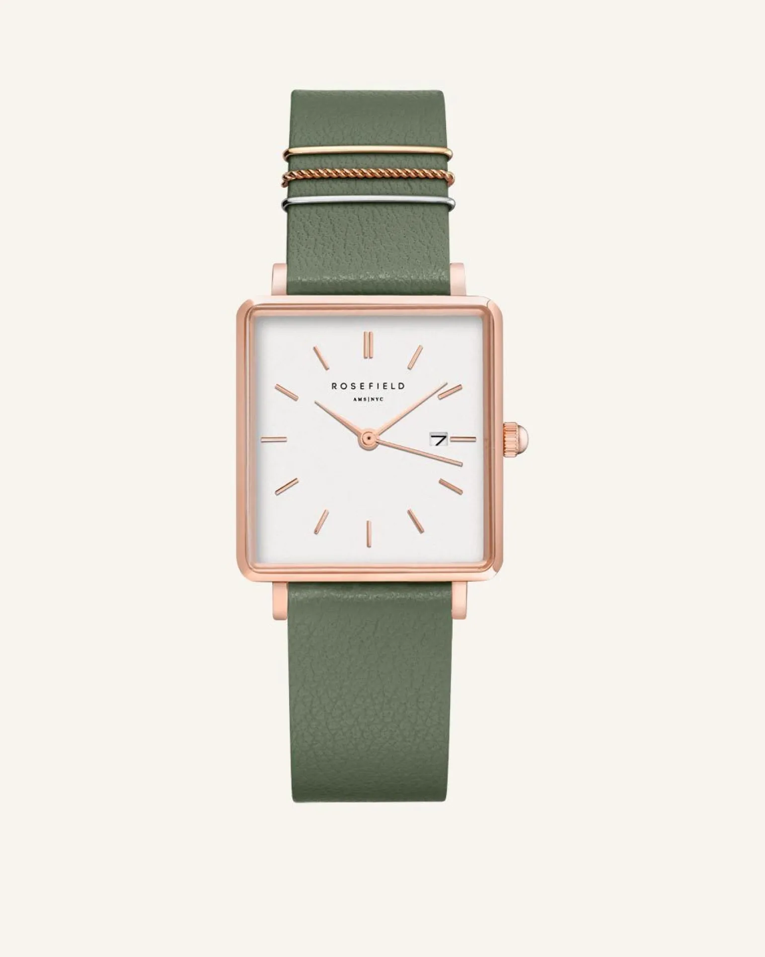 Olive green Rose gold Strap