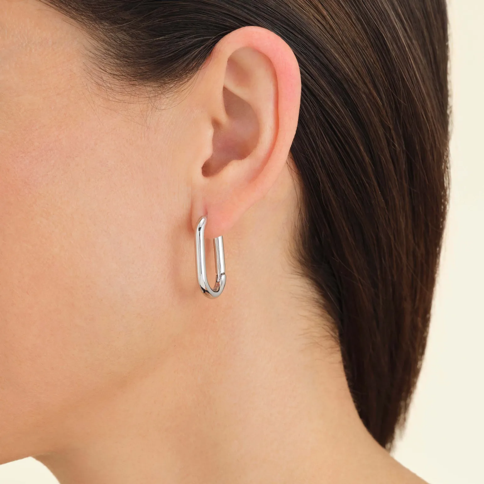 Oval Hoops Silver
