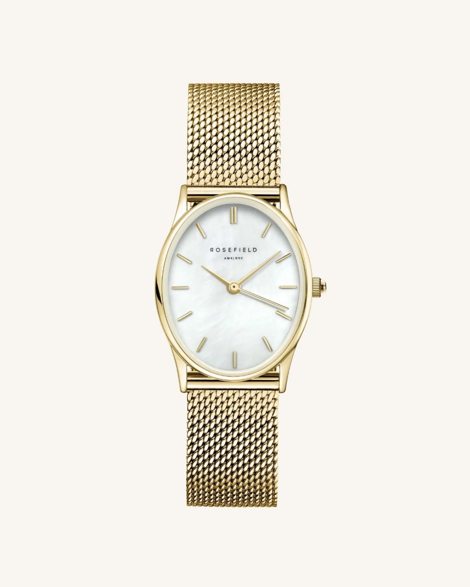 Oval Pearl Gold Mesh
