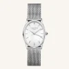 Oval Pearl Silver Mesh