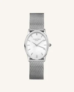 Oval Pearl Silver Mesh