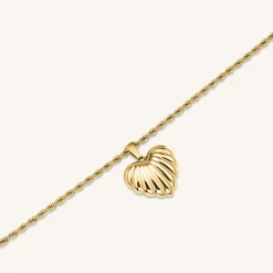 Ridged Heart Necklace