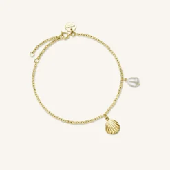 Shell and pearl bracelet