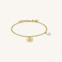Shell and pearl bracelet