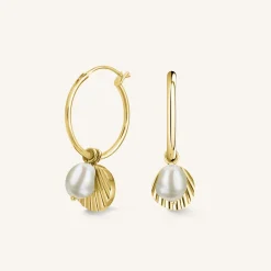 Shell and pearl hoops