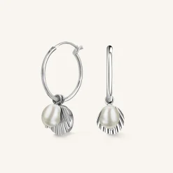 Shell and pearl hoops