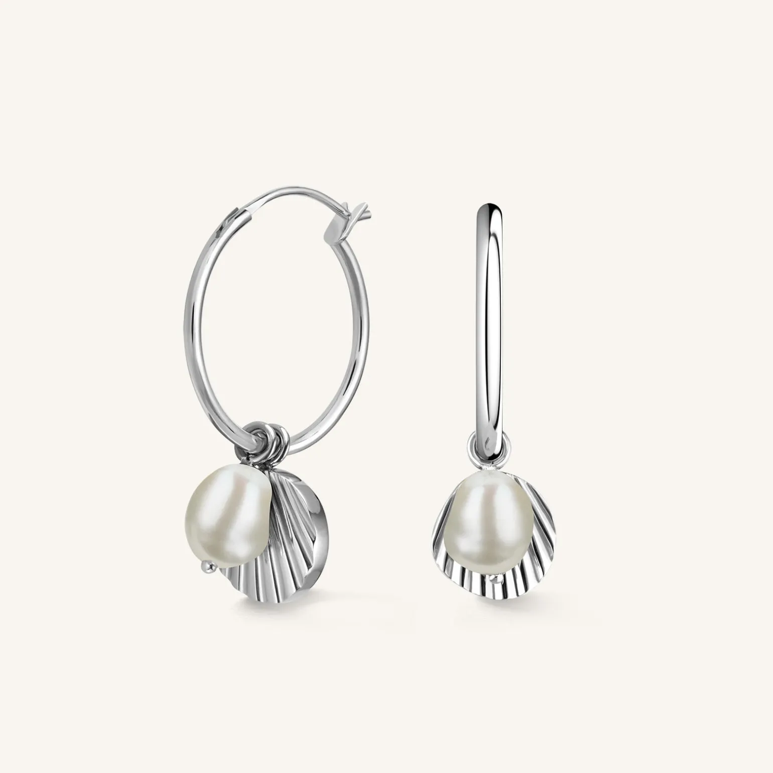 Shell and pearl hoops