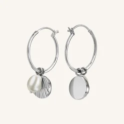 Shell and pearl hoops