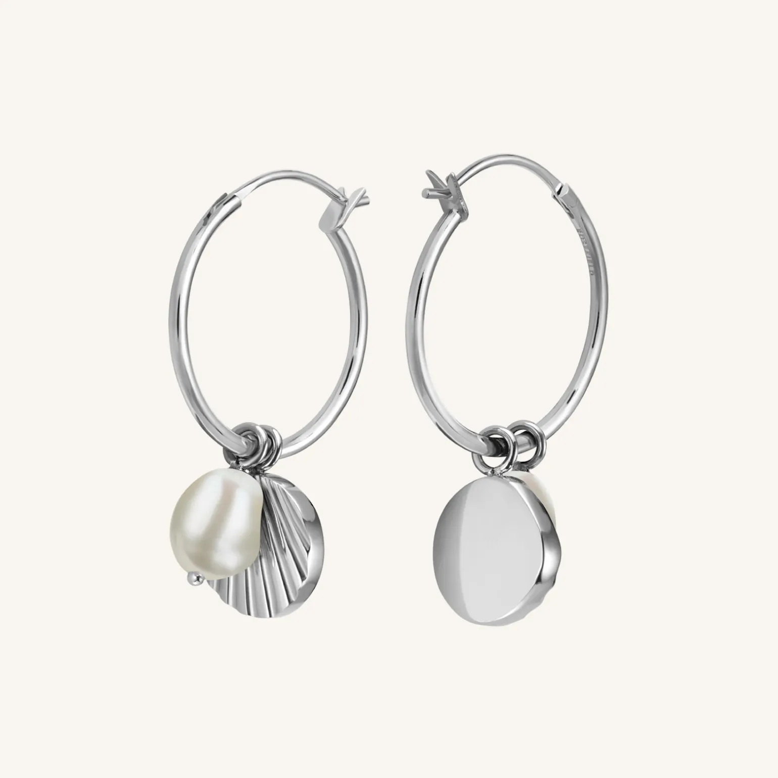 Shell and pearl hoops
