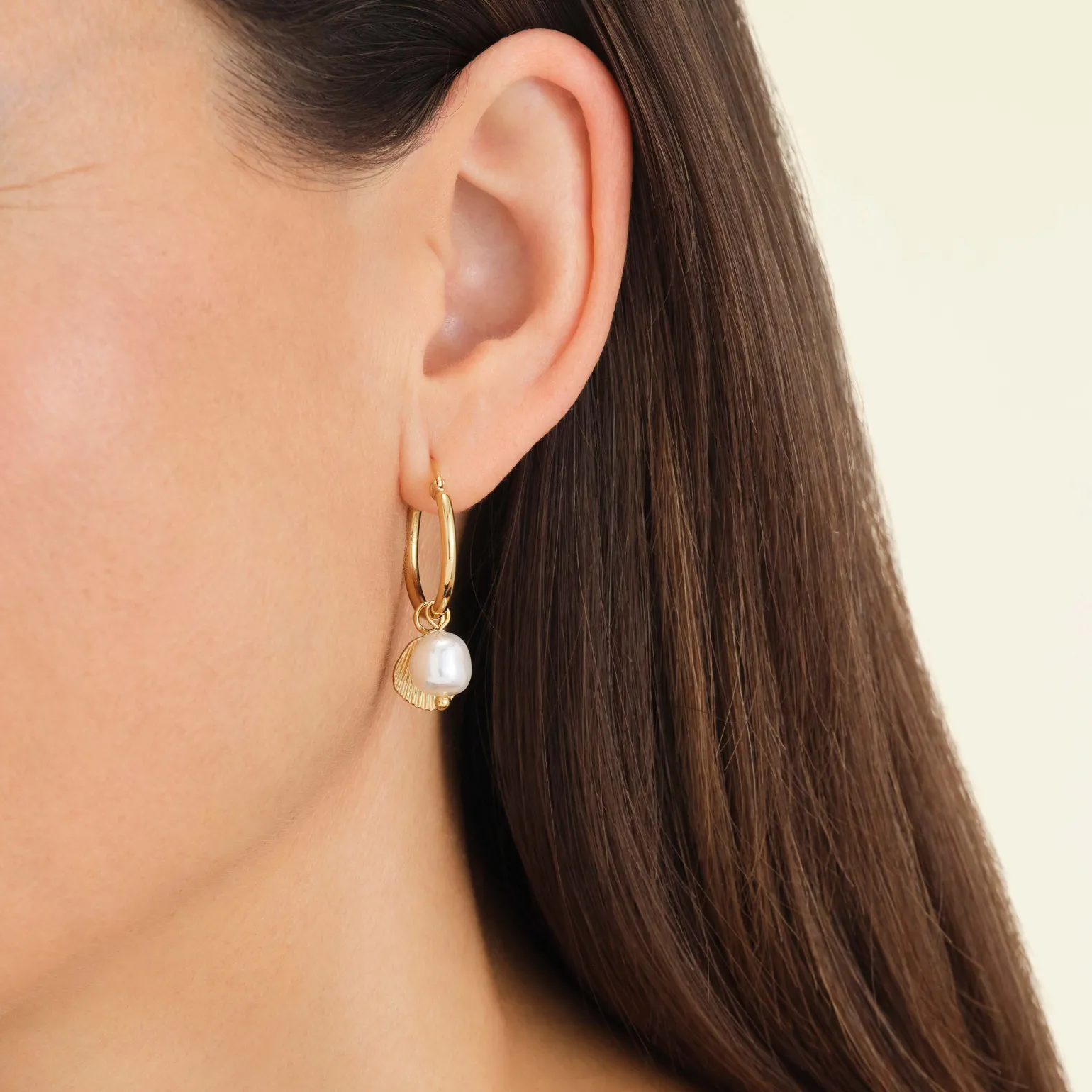 Shell and pearl hoops