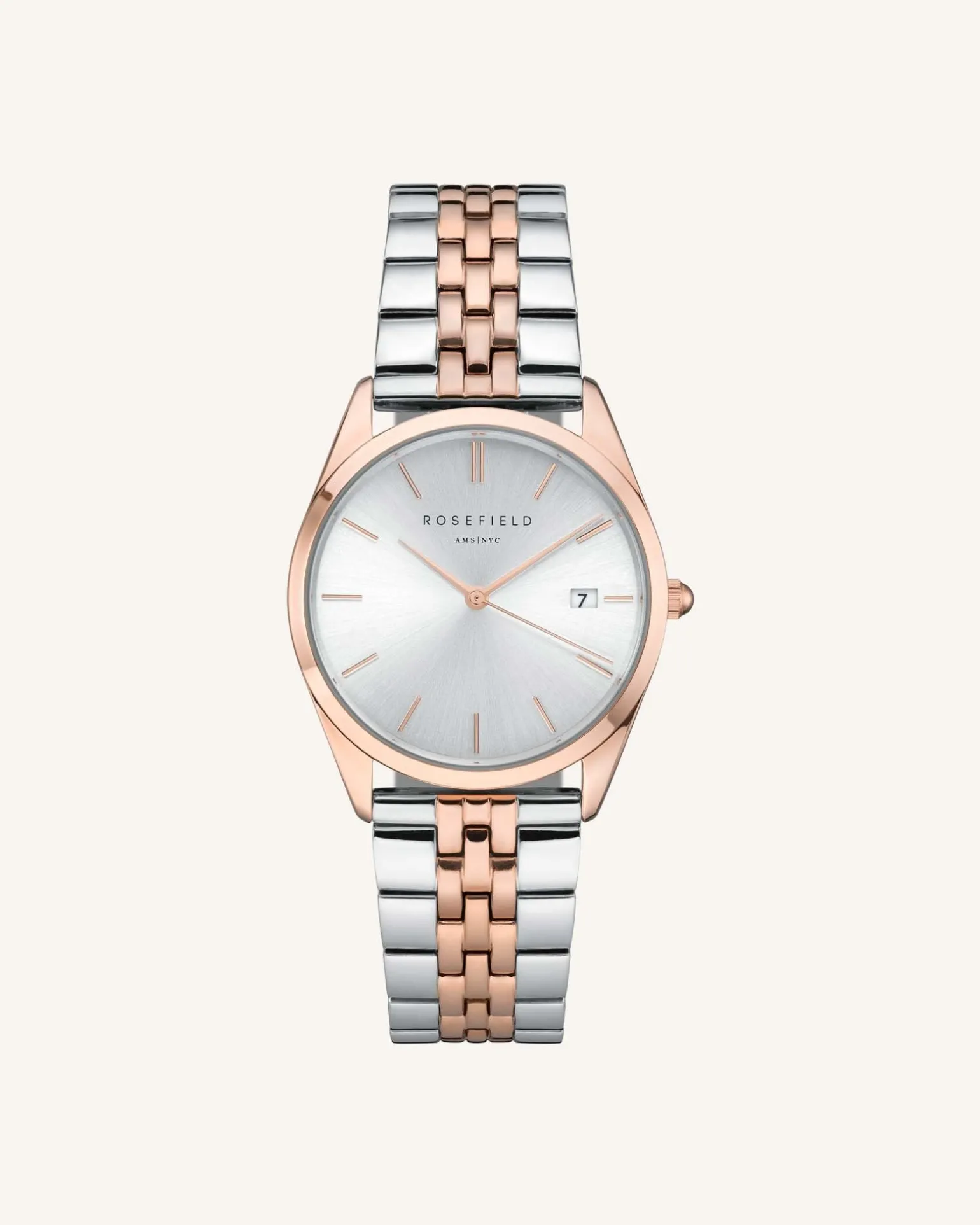 Silver Rose gold Strap