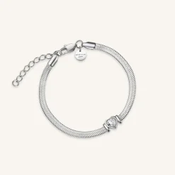 Snake Heart Bracelet Silver