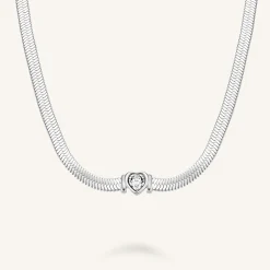 Snake Heart Choker Silver