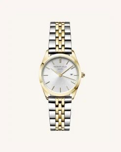 Steel Silver Gold Tapered Strap